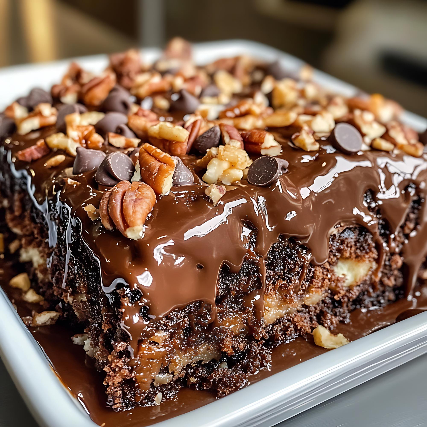 Brownie Walnut Cake